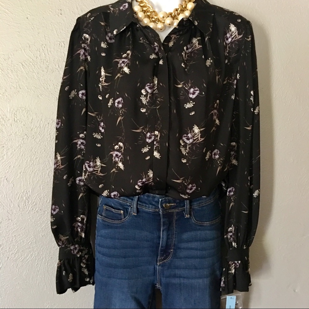 Antonio Melani Ella Black Wisteria Blouse